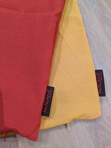 Magma Kissenbezüge Rot Gelb Set 4 Stück 45x45cm - Bild 2 von 5