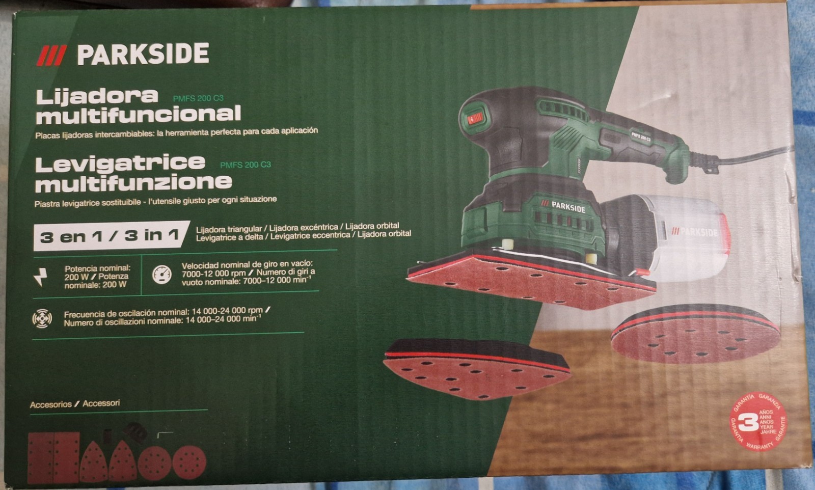 Acquista Parkside Smerigliatrice Multifunzione 3-in-1 Lucidatrice Professionale