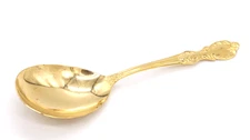 Wm Rogers Mfg Co Extra Plate Large Gold Color Serving Spoon 9"
