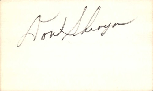 Don Shroyer Signed 3x5 Index Card Cut d.13 St. Louis Cardinals Autograph Den