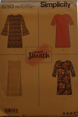 SIMPLICITY Sewing Pattern #8293 Misses' DRESS size 6-8-10-12-14 UC/FF