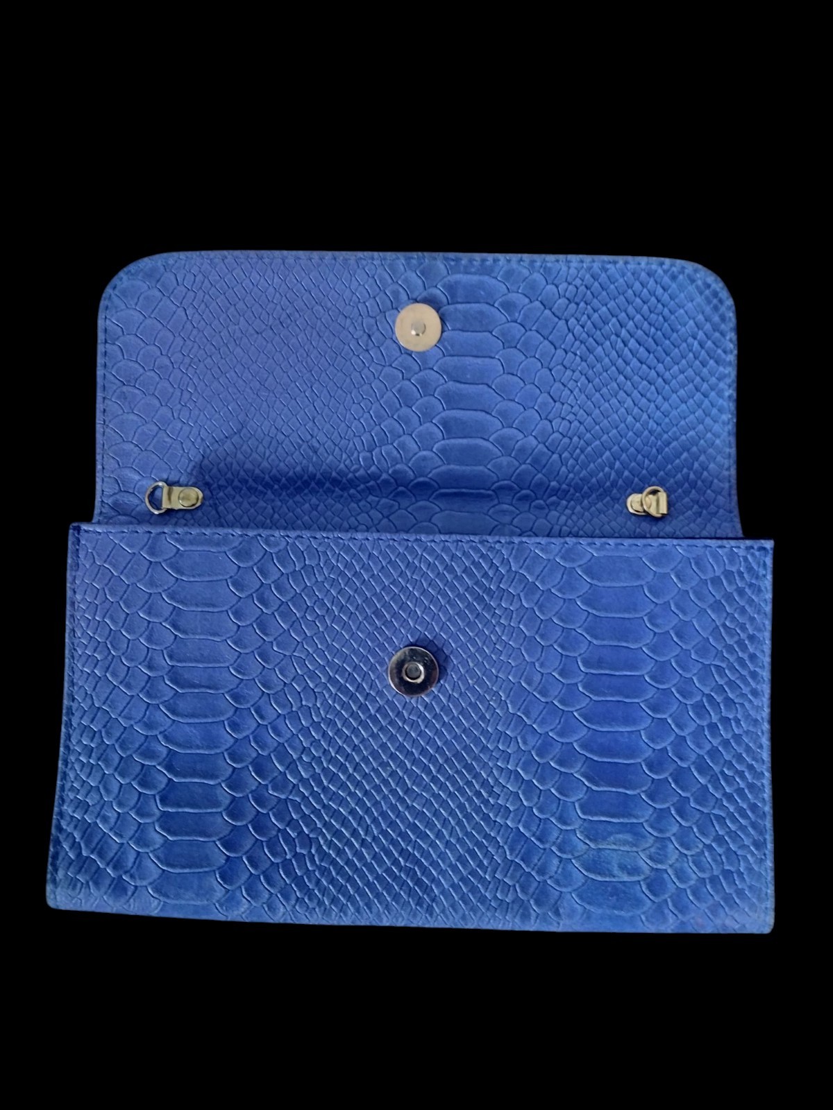 Leather Clutch Bag Python Print Made In Italy/ La… - image 1