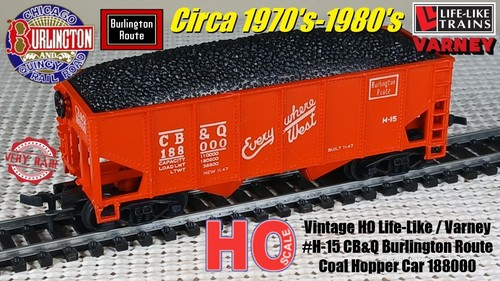 Coche tolva de carbón vintage HO realista/varney #H-15 CB&Q Burlington Route 188000 | Zustand: Used