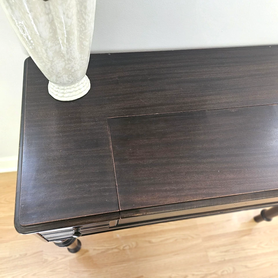 АНТИКВАРНЫЙ откидной верх из темного красного дерева — выдвижной СПИНЕТ для письменного стола - Изображение 4 из 4