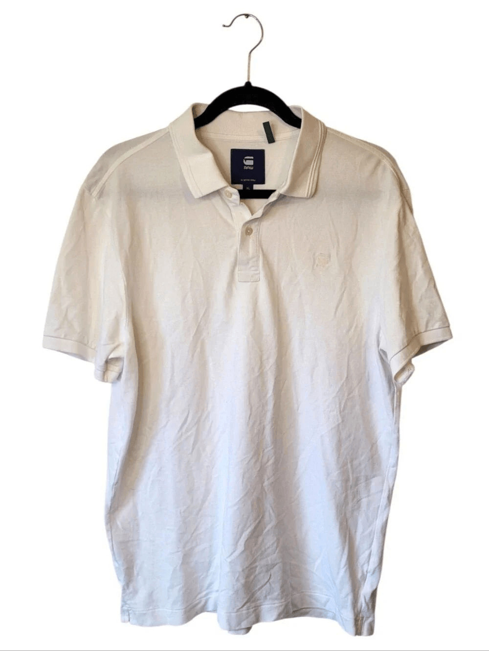 G-Star Raw Men's White Short Sleeve Polo Shirt Size XL.