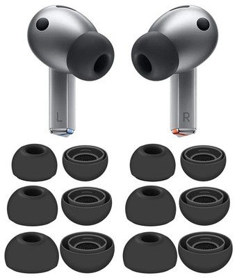 IiEXCEL 6 Pairs Galaxy Buds 3 Pro Ear Tips Eartips, S/M/L gray