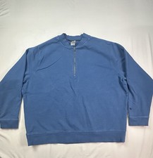 VRST Men's Long Sleeve 1/4 Zip Pull Over XXL Blue Athletic Shirt