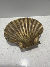 Vintage Brass Scallop Shell Dish Trinket Tray...