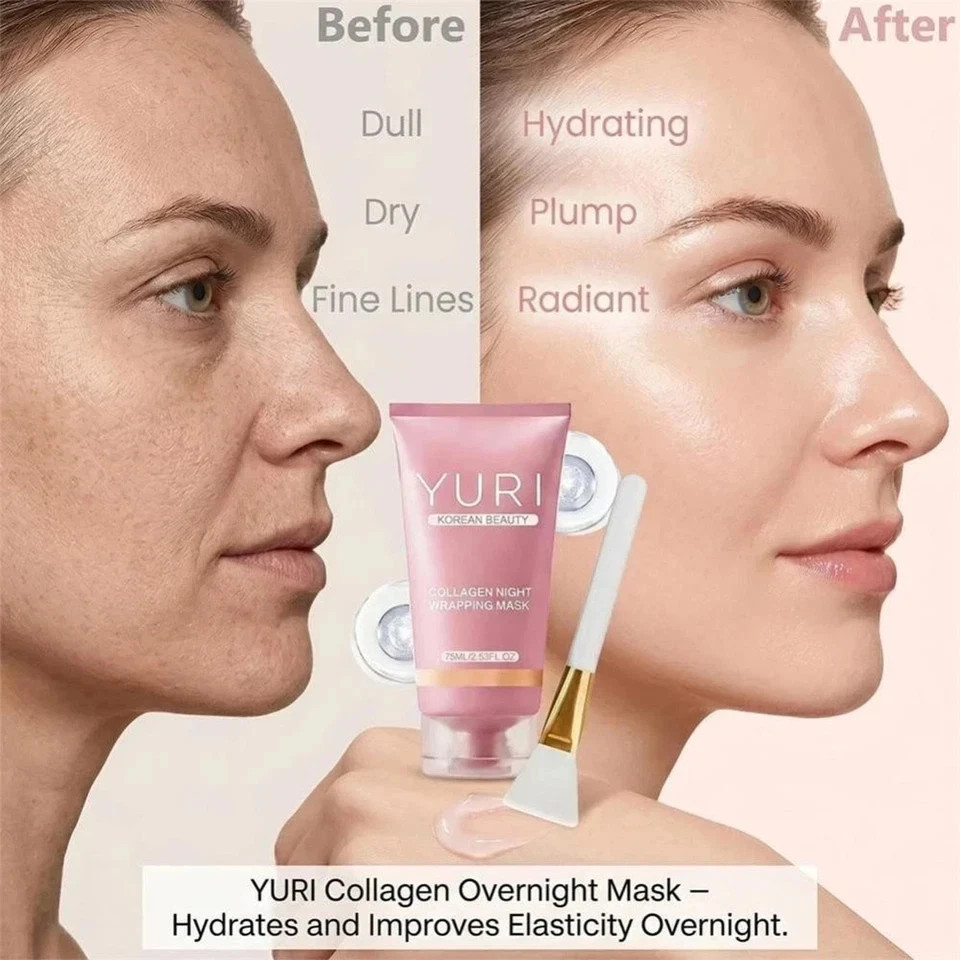 Yuri Korean Beauty Collagen Night Wrapping Mask Skincare Facial 75ml- 2.53oz New — image 4