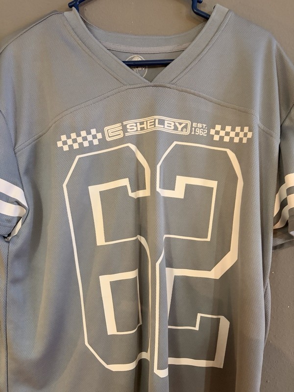 Shelby Cobra 1962 Sports Jersey Size Medium Gray Short Sleeve
