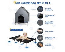 48" Dog House for Outdoor Indoor, X-Large Dog Houses Weatherproof 600D PVC wi...