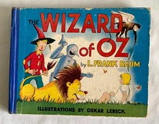 WIZARD OF OZ by, L. FRANK BAUM Illustr. OSKAR LEBECK HC GROSSET & DUNLAP 1939