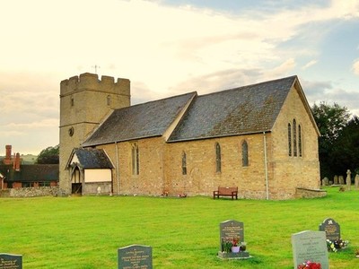 Photo A2 St Michael, Onibury In the late evening sun, after a brief but  c2013