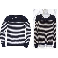 J. Crew sailor striped pullover sweater - large