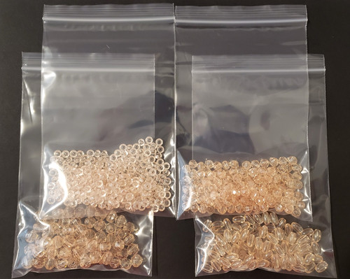 4 Bags Lot of Clear Champagne Plastic Loose Beads Jewelry Making Craft Mix