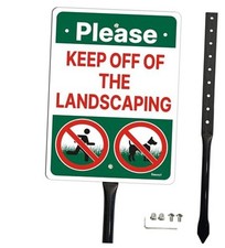 Please Keep Off Of The Landscaping Sign with 17.7" Stake for Lawn, 10  B-1 Pack