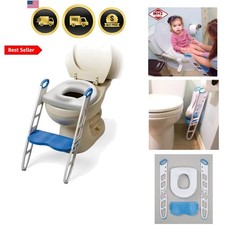 Contoured Cushie Step Up Potty Seat with Step Stool, Blue/Grey