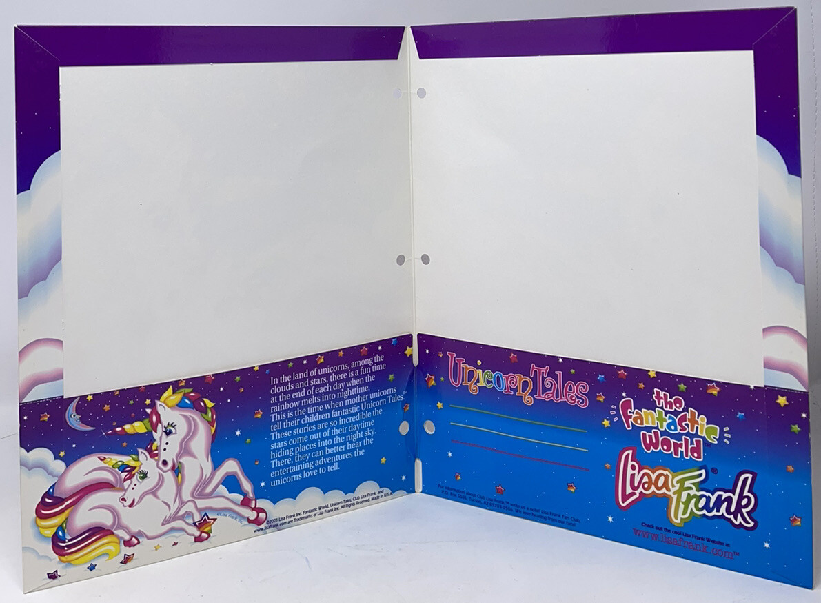 Vintage Lot Lisa Frank Markie the Unicorn Elephant Folders 3-Ring
