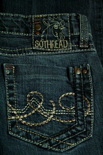 Women's Southern Thread Jeans The Tiernan Western Bootcut Dark Wash Tag Size 27 - Picture 9 of 12
