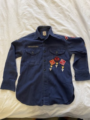 Vintage Cub Scouts of America Official Uniform Shirt BSA 1966 Patch