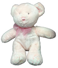 My First Teddy Bear Pink Wishpets VTG 2002 Embroidered Eyes Plush 11" Baby Toy