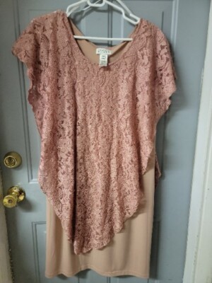 En Focus Studios Flowy Open Shoulder Blush Pink Dress Women Size 14w | eBay En Focus Studios Flowy Open Shoulder Blush Pink Dress Women Size 14w | eBay