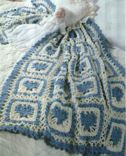HEARTS & LACE AFGHAN HOME DECOR CROCHET PATTE...