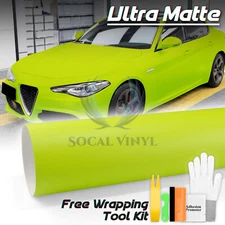 Premium Ultra Matte Flat Apple Green Vehicle Vinyl Wrap Sticker Decal Sheet Film