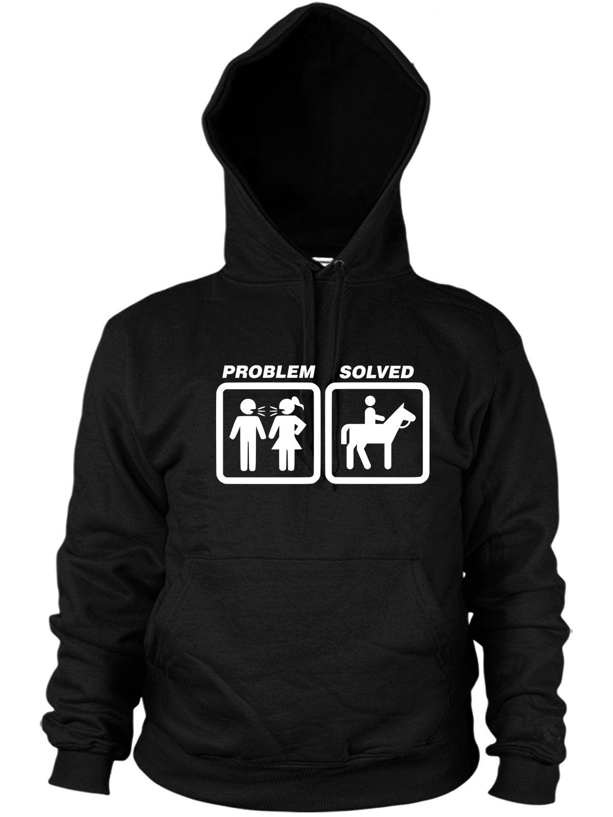 PONY Felpa con cappuccio equitazione problemi risolti regalo divertente donna uomo felpa con cappuccio gara regalo