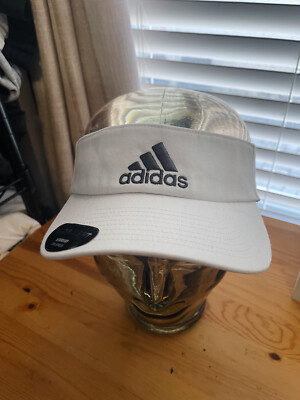 Adidas White Aeroready Visor One Size Fits Most Adjustable Gray New   NWT