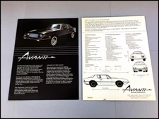 1984 1985 Avanti Original Car Sales Brochure Folder - Studebaker
