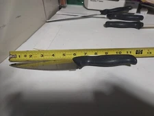 Vintage Quikut Paring Peeling Kitchen Knife Black Plastic Faux Wood Handle 