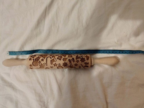 Pastrymade Beech wood Christmas Embossed Rolling Pin + accessories NEW & unused - Picture 7 of 11