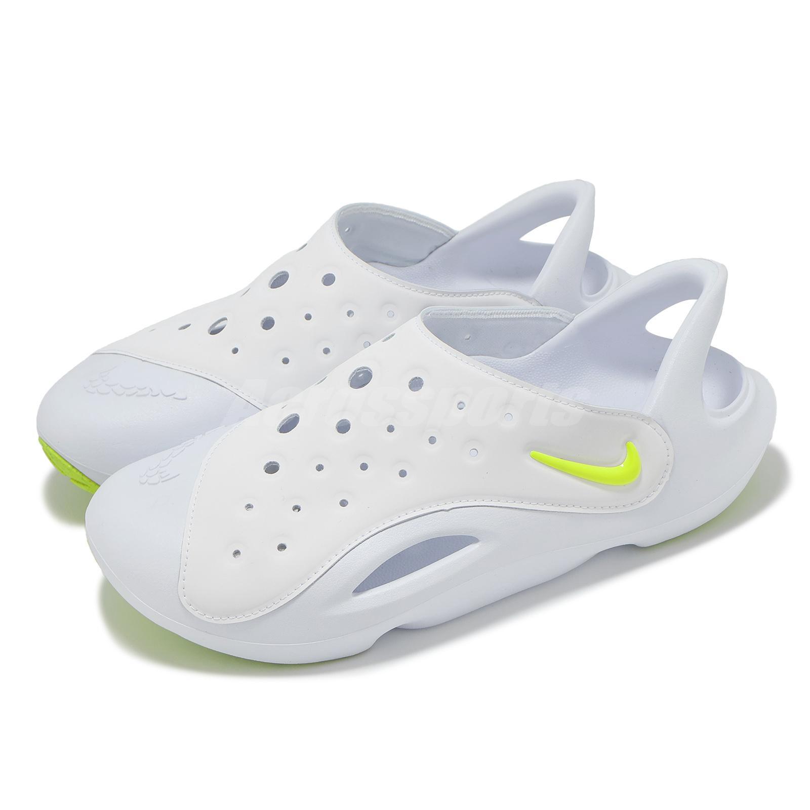 Детские молодежные повседневные сандалии Nike Aqua Swoosh GS White Volt FV6363-100