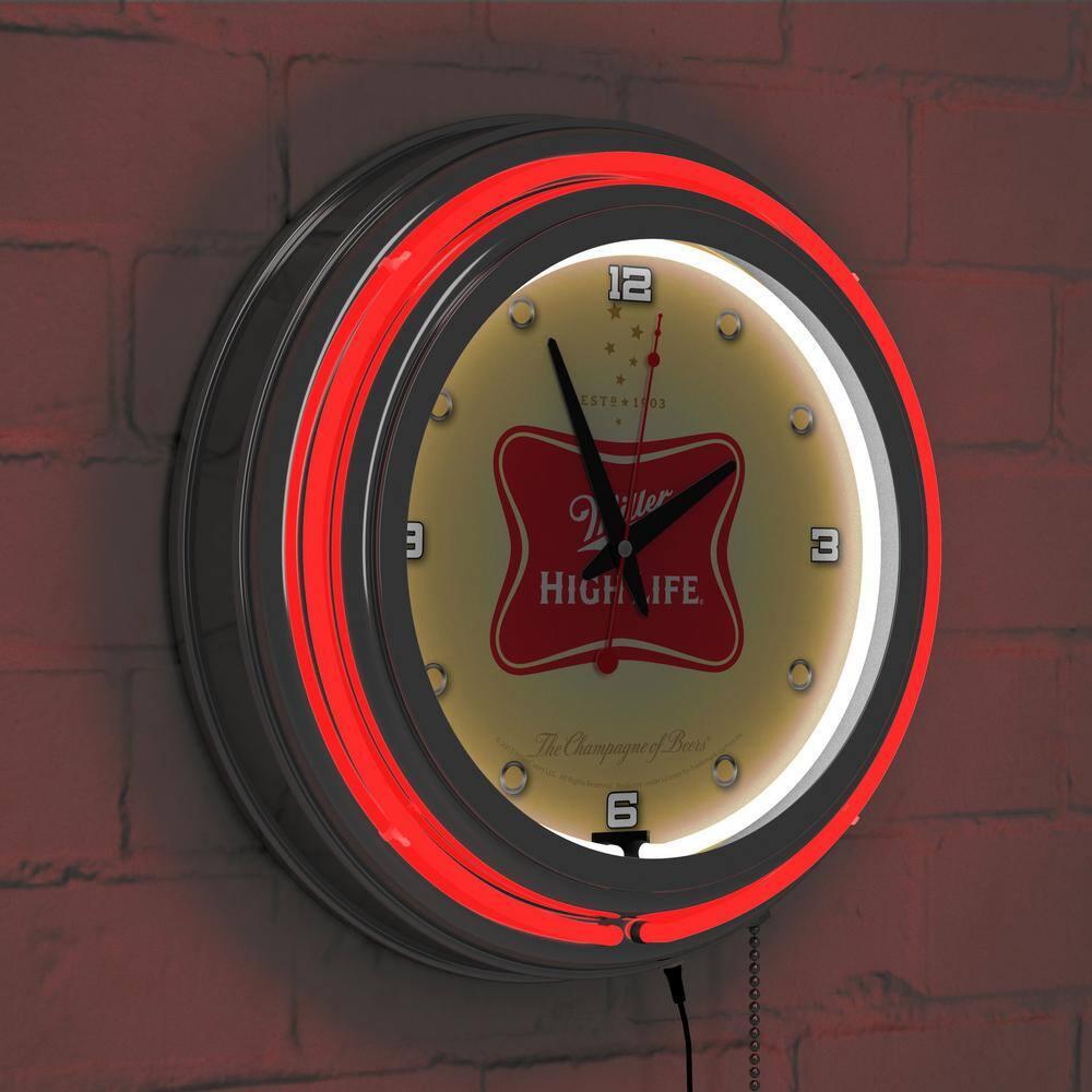 Miller High Life Wall Clock Analog Home Indoor Decor Office Battery