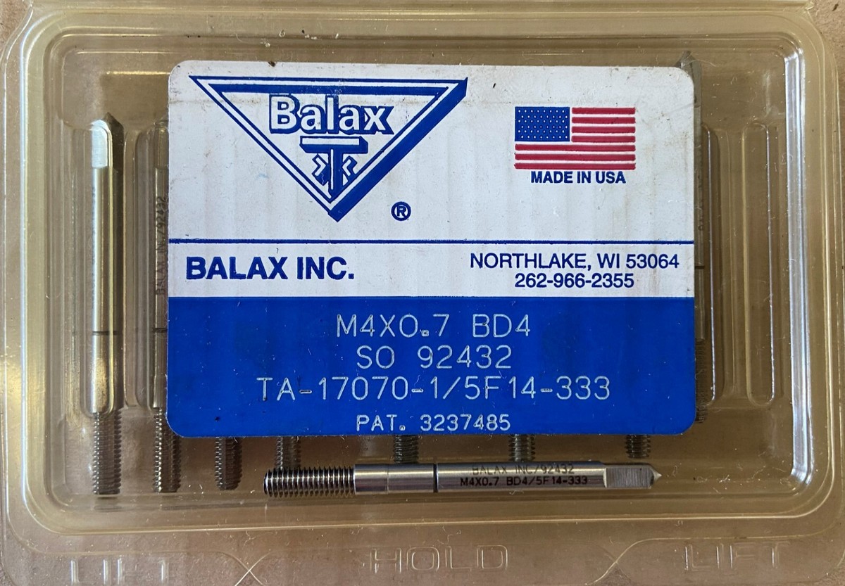Balax M4 x 0.7 BD4 SO Tap 92432 TA-17070-1 5F14-333 New Surplus | eBay