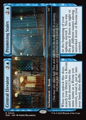 *MtG: 4x CENTRAL ELEVATOR / PROMISING STAIRS - Duskmourn Rare - magicman-europe*