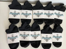 10 Pairs Bombas Womens Ankle Socks Size Small Black Gray Honeycomb Youth NEW