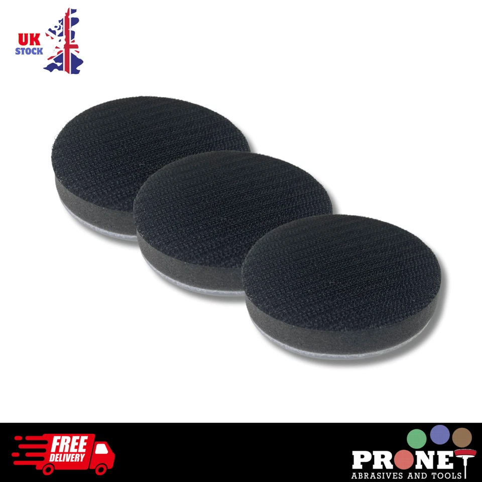 PRONET ABRASIVES 3" Interface Pad - 75mm x 10mm Soft Foam Interfacce Pad - Pack of 3 - Free P&P