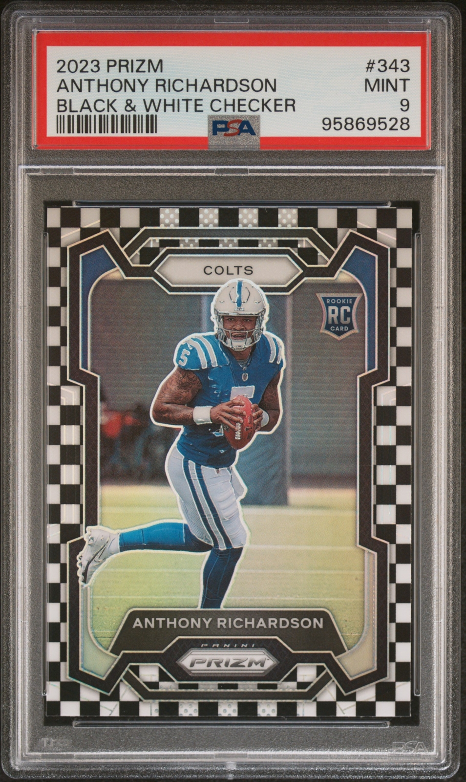 Anthony Richardson 2023 Panini Prizm #343 Black & White Checker PSA 9