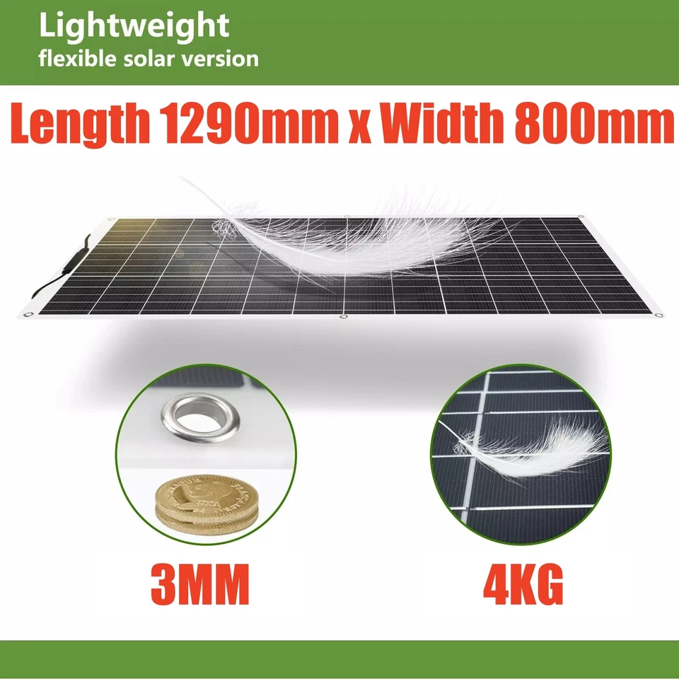 12V 500W Flexible Solar Panel Kit Caravan Camping Home Charging Battery 500 Watt - image 2 of 4
