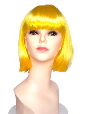 PARRUCCA ECONOMICA CORTA LISCIA FRANGETTA Short wig BIONDA GIALLA