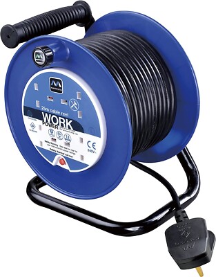Masterplug LDCC2513/4BL-MP vier Buchsen Medium offen Kabeltrommel Verlängerungskabel 25m