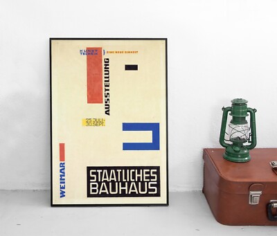 Poster Staatliches Bauhaus Weimar Ausstellung 1923 Plakat Kunst Kunstschule