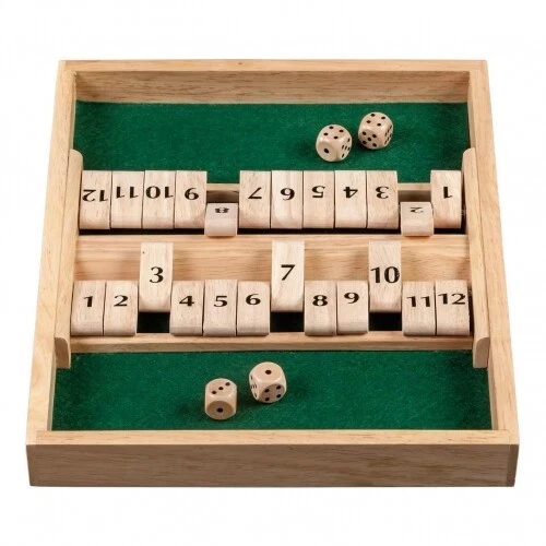 Shut the Box - 12er - für 1-2 Personen - mit Würfeln - Bild 2 von 3
