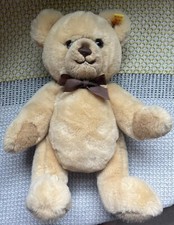 Steiff Petsy Teddy Bear Large Vintage Jointed 0233/35 Tags Bow C. 1984-90 Button