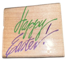 Posh Impressions Rubber Stampede Happy Easter Words Writing Wooden Rubber Stamp