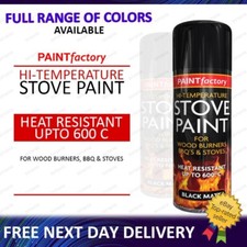 High Temperature Paint Black Matt Spray Heat Resistant Stove Engine 600C - 400ml