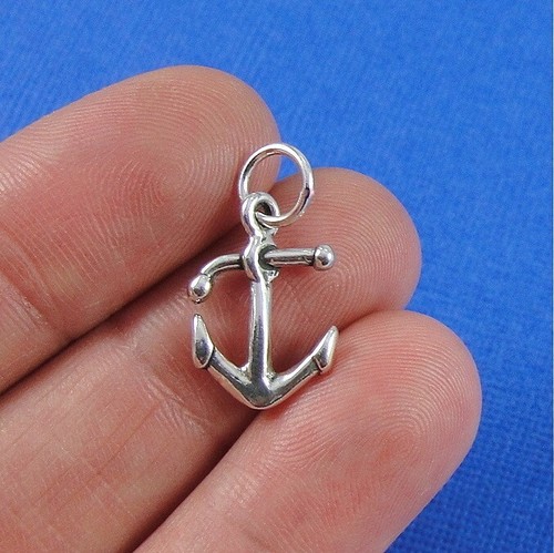 925 Sterling Silver Anchor Charm - Nautical Charm - Boat Charm - Sailor Charm - Picture 3 of 3