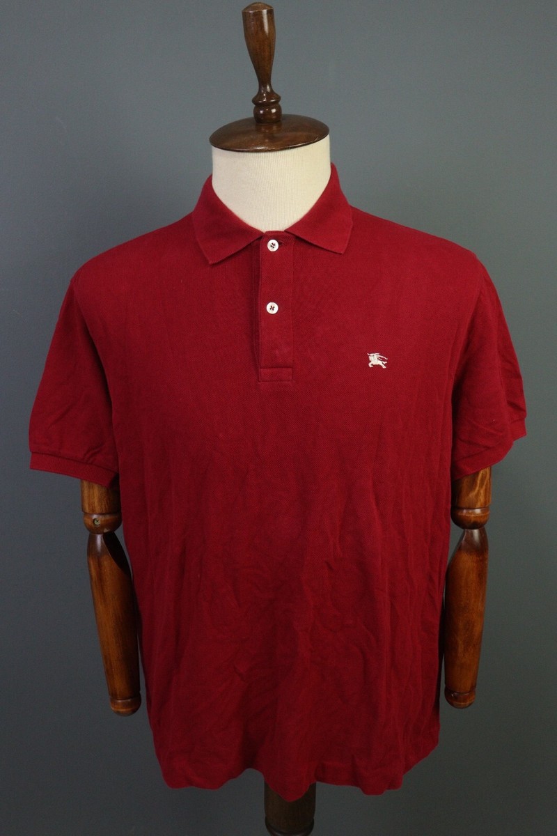 BURBERRY LONDNレッド ポロシャツ S Burberry London Red Short Sleeve with Chest Logo Polo Shirt